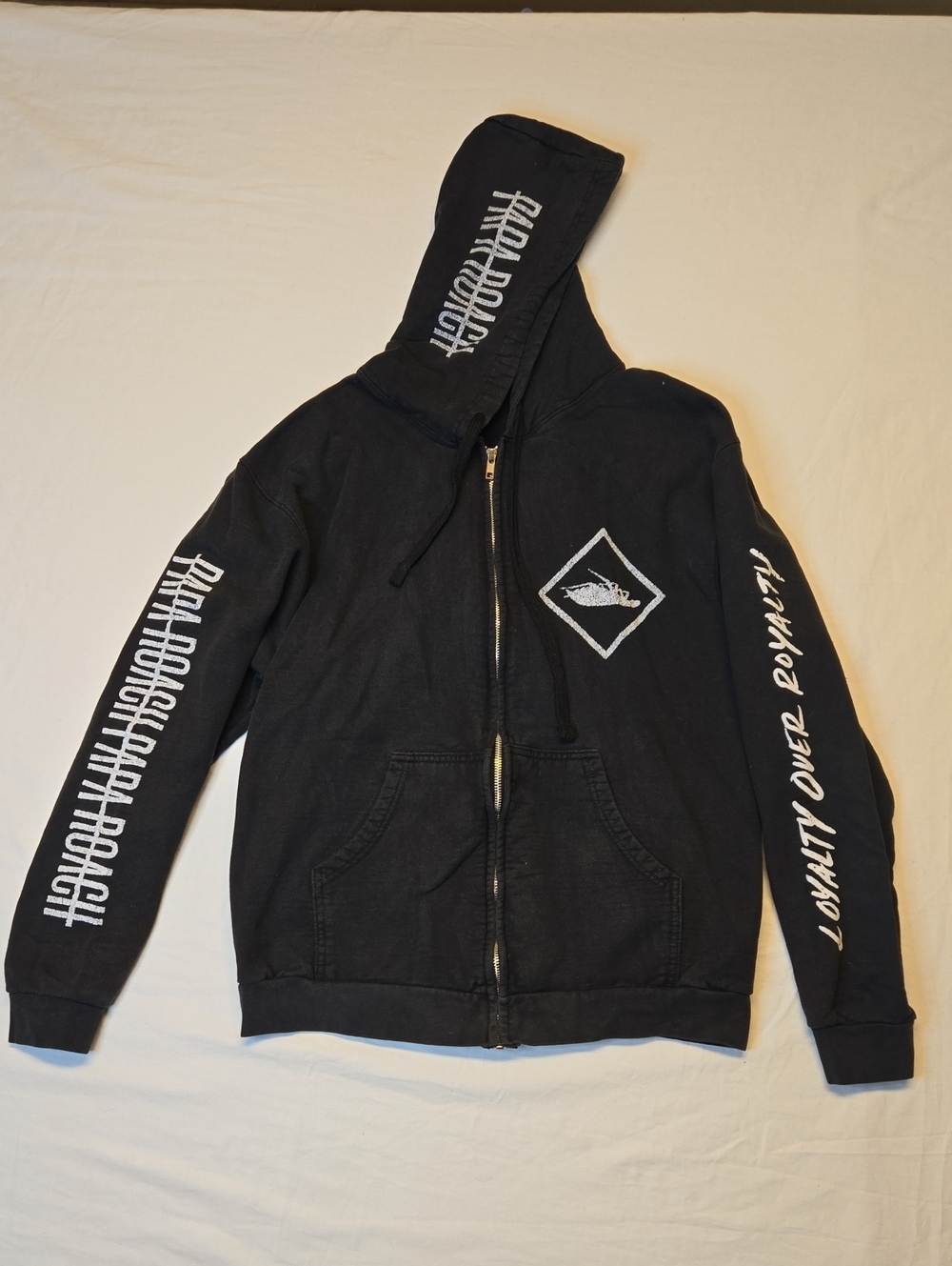 Papa Roach Black & White Full Zip 'Loyalty Over Royalty' Hoodie Vintage Y2K